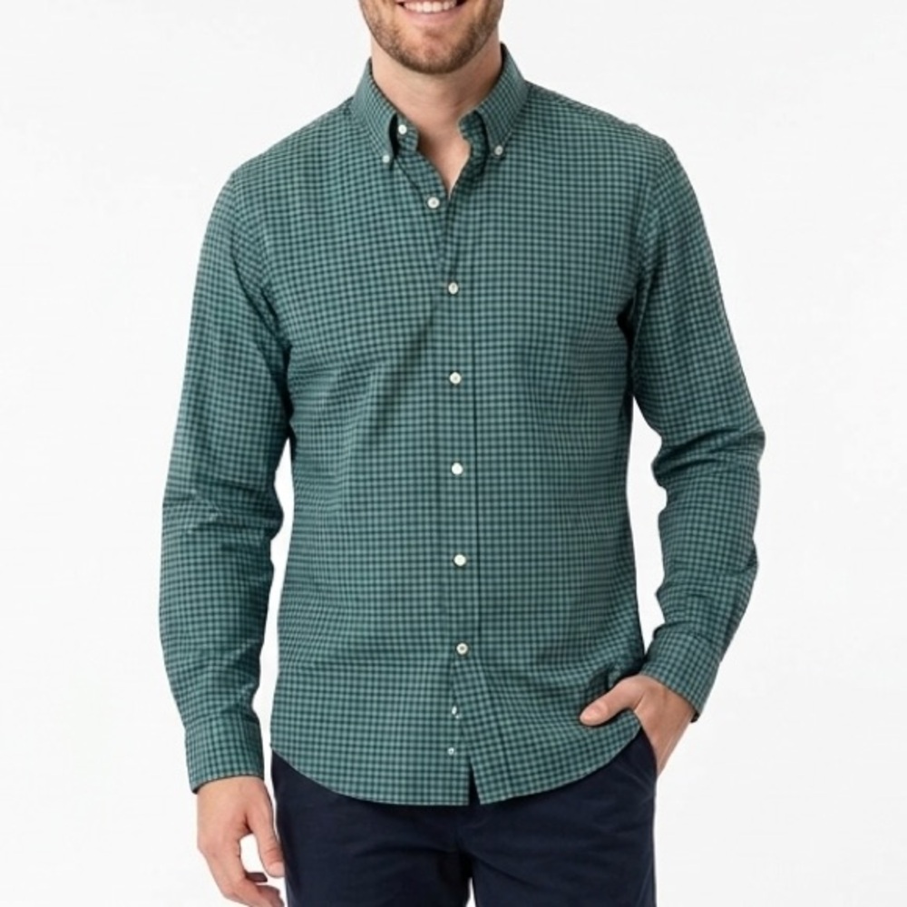 Ralph Lauren Greggor Button Down Shirt Men’s‎ Large Green Plaid Cotton Classic